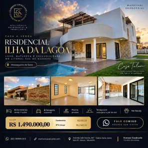 Casa de Condomínio com 4 Quartos à venda, 272m² no Massagueira de Baixo, Marechal Deodoro