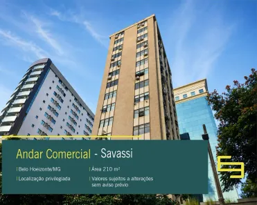 Sala Comercial para alugar, 210m² no Savassi, Belo Horizonte