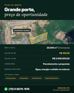 Lote/Terreno à venda, 20000m² no Porto D'Antas, Aracaju