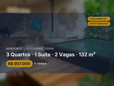 Casa com 3 Quartos à venda, 132m² no Morada de Laranjeiras, Serra
