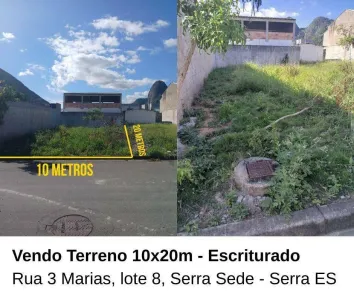 Lote/Terreno à venda, 200m² no Jardim da Serra, Serra