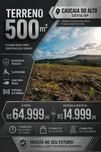 Lote/Terreno à venda, 500m² no Centro (Caucaia do Alto), Cotia