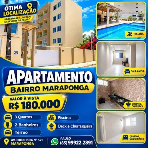 Apartamento com 3 Quartos à venda, 60m² no Parangaba, Fortaleza