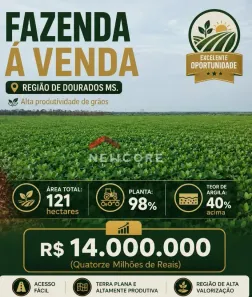 Fazenda/Sítio à venda, 1210000m² no Jardim Água Boa, Dourados