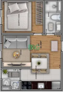 Apartamento com 1 Quarto à venda, 32m² no Vila Oratório, São Paulo