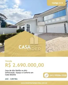 Casa com 4 Quartos à venda, 332m² no Ahú, Curitiba