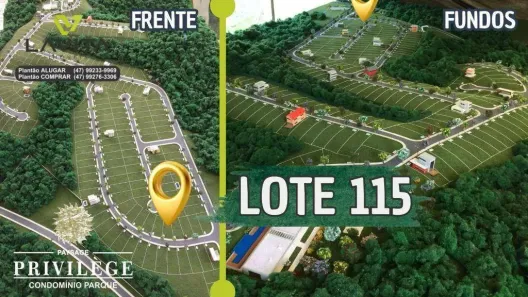 Lote/Terreno à venda, 411m² no Ponta Aguda, Blumenau