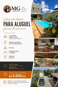 Casa com 3 Quartos para alugar, 450m² no , Tibau