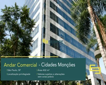 Sala Comercial para alugar, 432m² no Cidade Monções, São Paulo