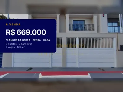 Casa com 3 Quartos à venda, 129m² no Planície da Serra, Serra