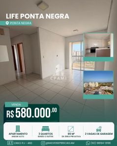 Apartamento com 3 Quartos à venda, 85m² no Ponta Negra, Manaus