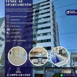Apartamento com 3 Quartos à venda, 65m² no Campo Grande, Recife
