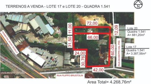 Lote/Terreno à venda, 4200m² no Panazzolo, Caxias do Sul