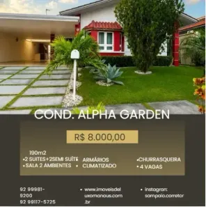 Apartamento com 4 Quartos para alugar, 180m² no Ponta Negra, Manaus