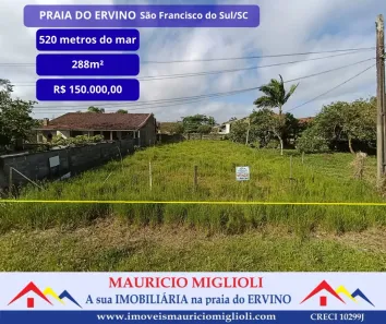 Lote/Terreno à venda, 288m² no Praia do Ervino, São Francisco do Sul