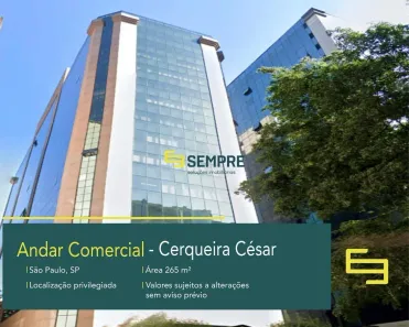 Imóvel Comercial para alugar, 265m² no Cerqueira César, São Paulo
