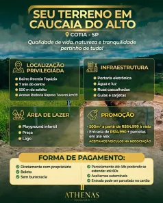 Lote/Terreno à venda, 500m² no Centro (Caucaia do Alto), Cotia