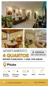 Apartamento com 4 Quartos à venda, 189m² no Pituba, Salvador