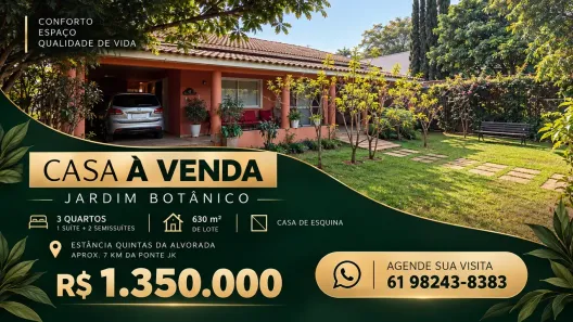 Casa de Condomínio com 3 Quartos à venda, 235m² no Setor Habitacional Jardim Botânico, Brasília