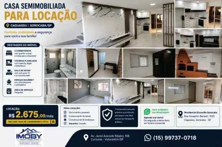 Casa de Condomínio com 2 Quartos para alugar, 63m² no Caguassu, Sorocaba