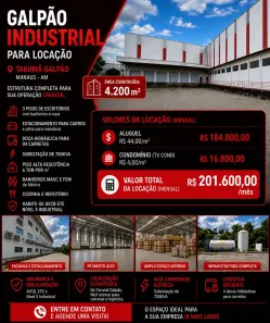 Galpão/Depósito/Armazém para alugar, 4200m² no Colônia Terra Nova, Manaus