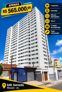 Apartamento com 3 Quartos à venda, 78m² no Gruta de Lourdes, Maceió