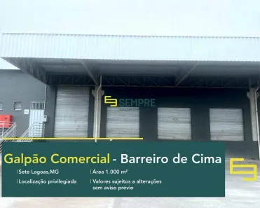 Galpão/Depósito/Armazém para alugar, 1000m² no Barreiro de Cima, Sete Lagoas