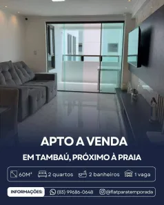 Apartamento com 2 Quartos à venda, 60m² no Tambaú, João Pessoa
