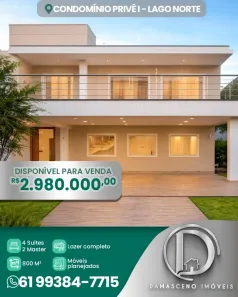 Casa de Condomínio com 4 Quartos à venda, 800m² no Setor de Mansões do Lago Norte, Brasília