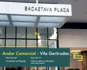 Sala Comercial para alugar, 331m² no Vila Gertrudes, São Paulo