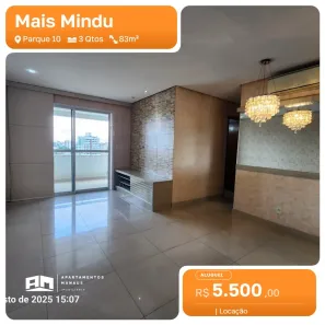 Apartamento com 3 Quartos para alugar, 83m² no Parque 10 de Novembro, Manaus