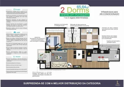 Apartamento com 2 Quartos à venda, 65m² no Campestre, Santo André