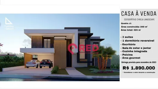 Casa de Condomínio com 3 Quartos à venda, 240m² no Cyrela Landscape Esplanada, Votorantim