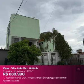 Casa com 3 Quartos à venda, 257m² no Vila João Vaz, Goiânia