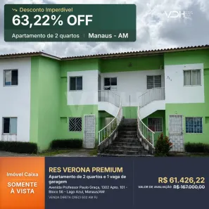 Apartamento com 2 Quartos à venda, 40m² no Lago Azul, Manaus