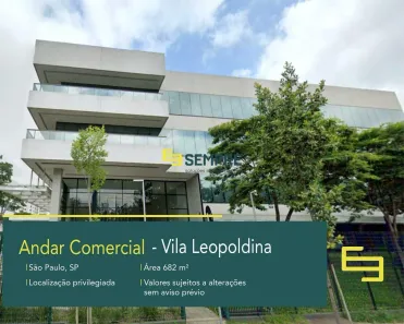 Sala Comercial para alugar, 682m² no Vila Leopoldina, São Paulo