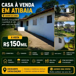 Fazenda/Sítio com 2 Quartos à venda, 115m² no Usina, Atibaia
