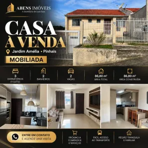 Casa com 3 Quartos à venda, 63m² no Jardim Amélia, Pinhais