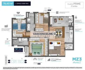 Apartamento com 3 Quartos à venda, 76m² no Conjunto Residencial Trinta e Um de Março, São José dos Campos