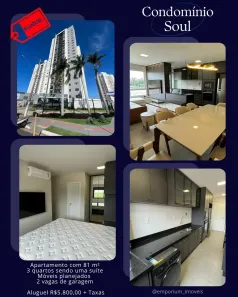 Apartamento com 3 Quartos para alugar, 81m² no Despraiado, Cuiabá