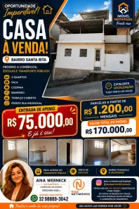 Casa com 2 Quartos à venda, 80m² no Santa Rita de Cássia, Juiz de Fora