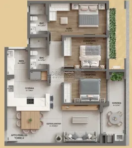Apartamento com 3 Quartos à venda, 142m² no Cacupé, Florianópolis