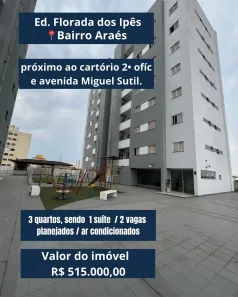 Apartamento com 3 Quartos à venda, 77m² no Araés, Cuiabá