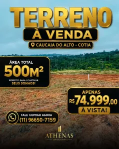 Lote/Terreno à venda, 500m² no Centro (Caucaia do Alto), Cotia