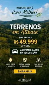 Lote/Terreno à venda, 600m² no Vila Santista, Atibaia