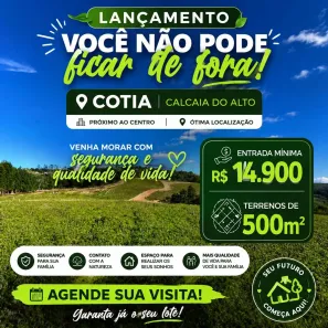 Lote/Terreno à venda, 500m² no Centro (Caucaia do Alto), Cotia