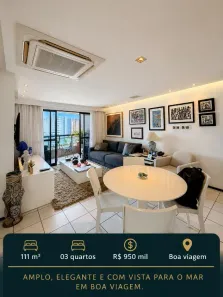 Apartamento com 3 Quartos à venda, 111m² no Boa Viagem, Recife