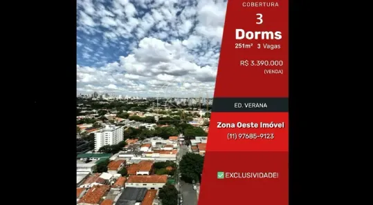Cobertura com 3 Quartos à venda, 251m² no Vila Leopoldina, São Paulo