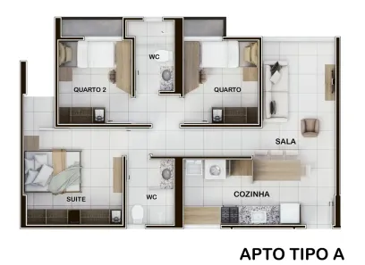 Apartamento com 3 Quartos à venda, 68m² no São João, Teresina