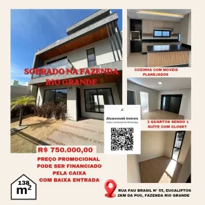 Casa com 3 Quartos à venda, 144m² no Eucaliptos, Fazenda Rio Grande